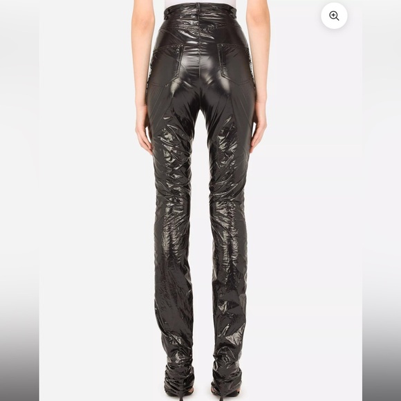 Dolce & Gabbana Vinyl Black Pants Size 40 - Picture 3 of 10